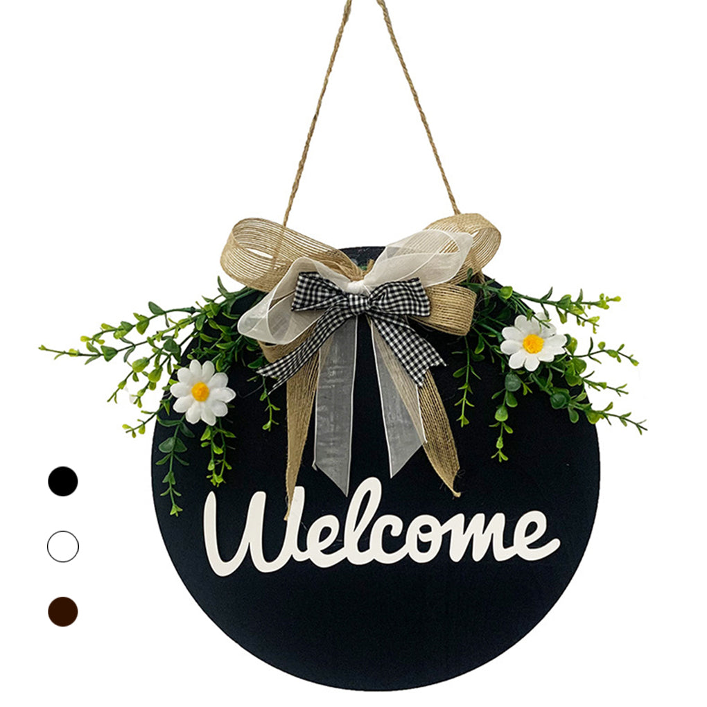 Welcome/Hello Hanging Decoration Wreath for Front Door