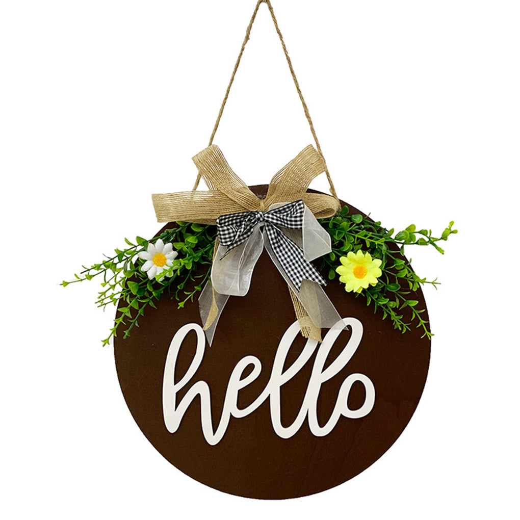 Welcome/Hello Hanging Decoration Wreath for Front Door