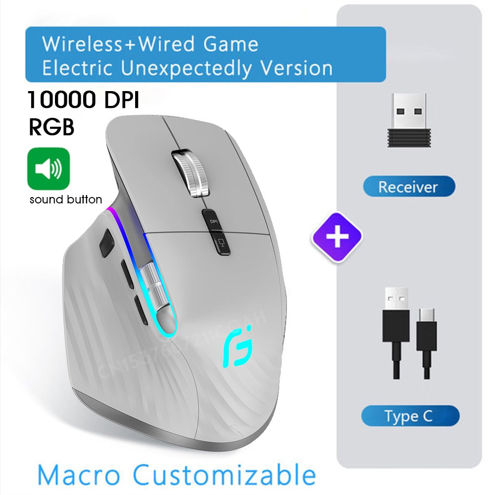 Rechargeable 2.4G Bluetooth wireless mouse office business 2.4G Wireless Ergonomic Mouse For PC Laptop - littleblackbears