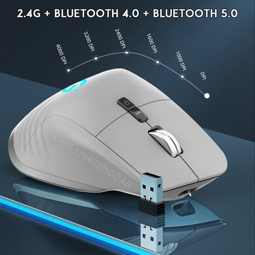 Rechargeable 2.4G Bluetooth wireless mouse office business 2.4G Wireless Ergonomic Mouse For PC Laptop - littleblackbears