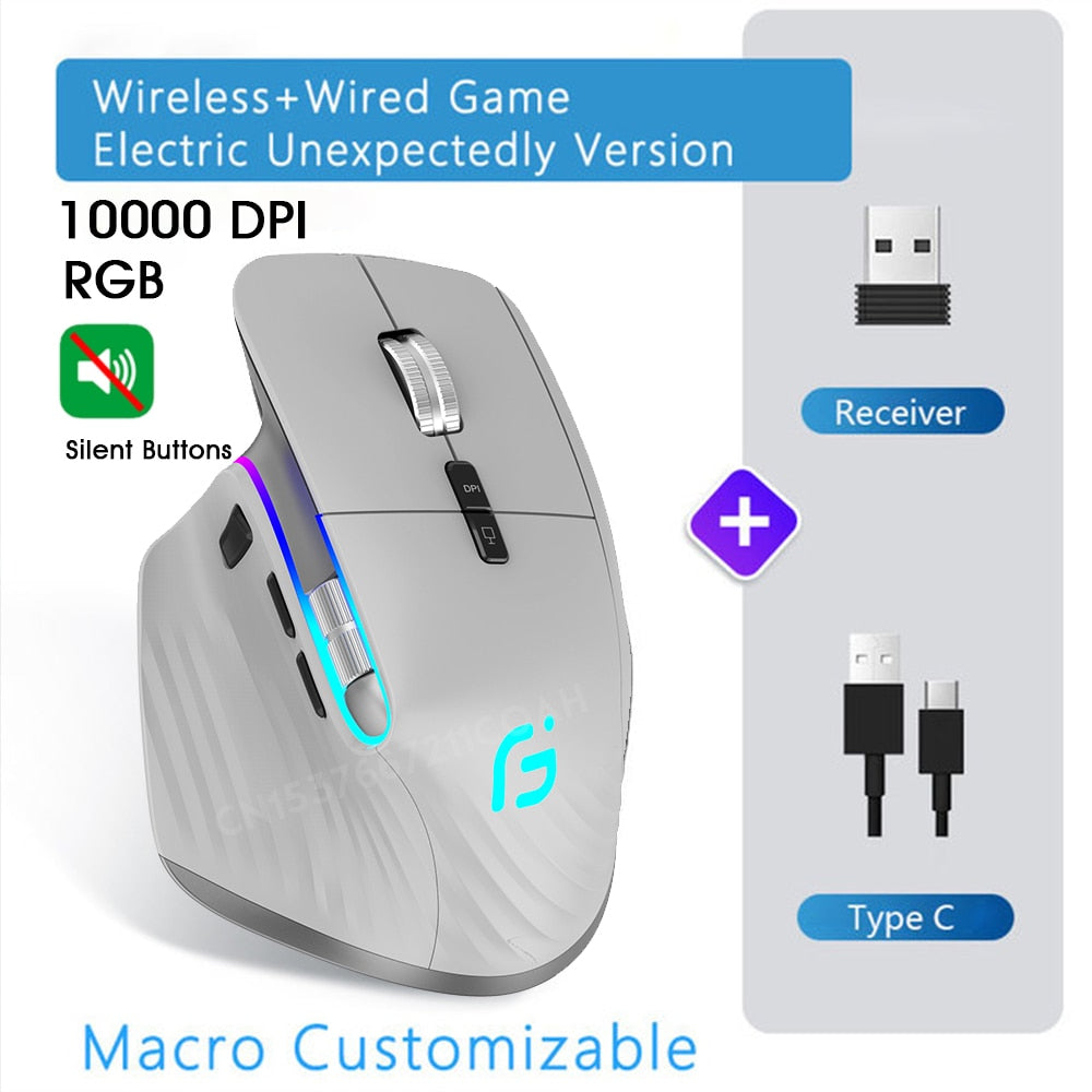 Rechargeable 2.4G Bluetooth wireless mouse office business 2.4G Wireless Ergonomic Mouse For PC Laptop - littleblackbears