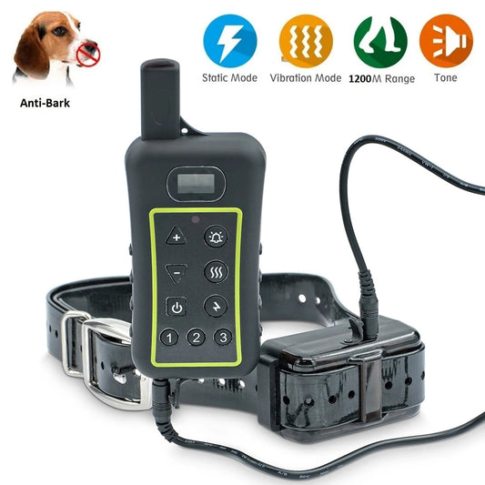 Rechargeable Remote Control Waterproof Anti-Bark & Training Collar for Dogs