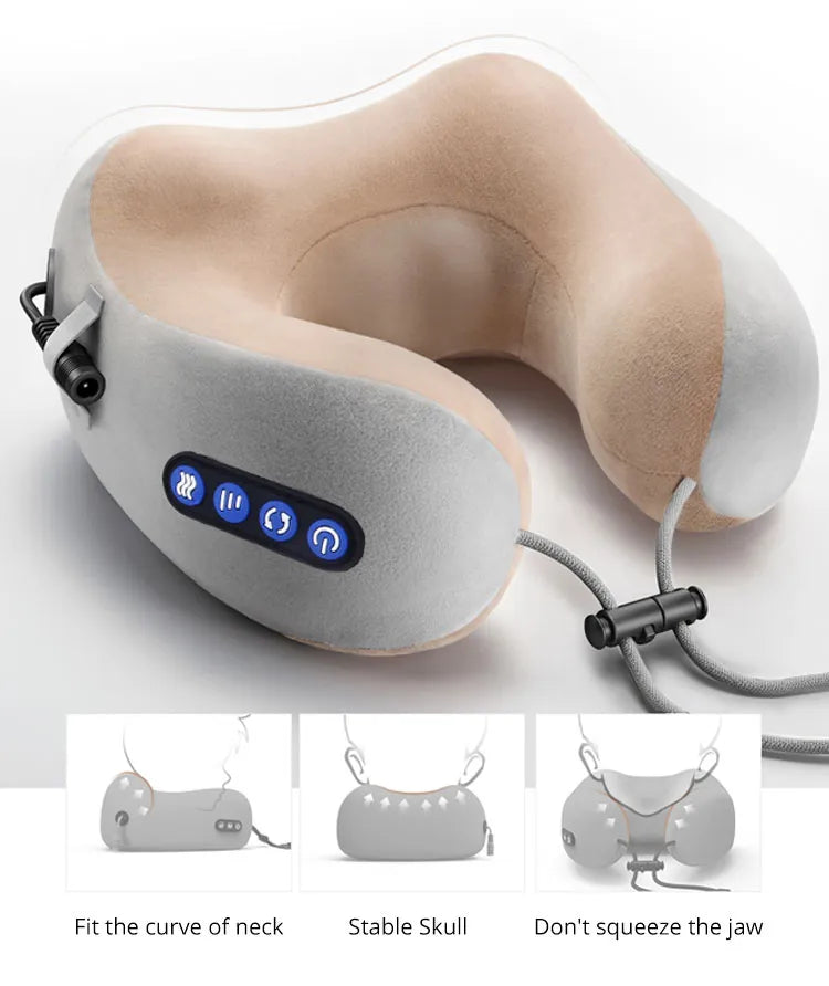 Portable Electric Neck Relaxing Massager U shaped Pillow for Home or Car