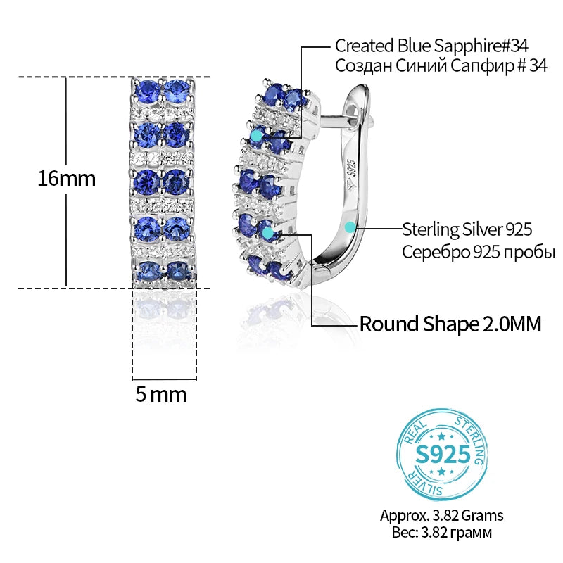 Sterling Silver Blue Sapphire Earrings