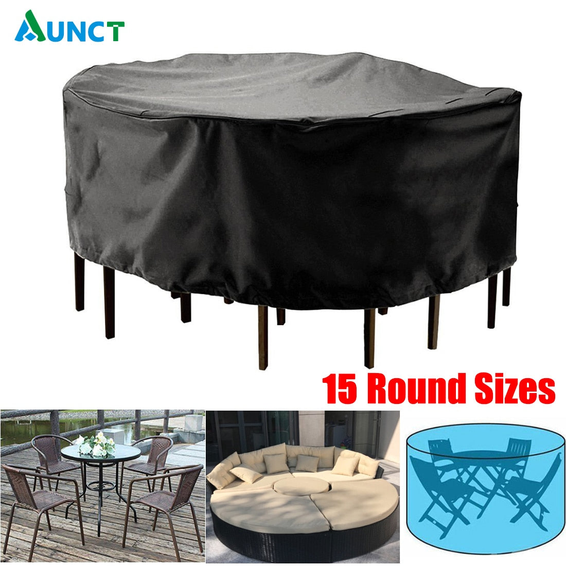 15 Sizes Outdoor Garden Furniture Cover Round/ Table/ Chair Set/ Waterproof