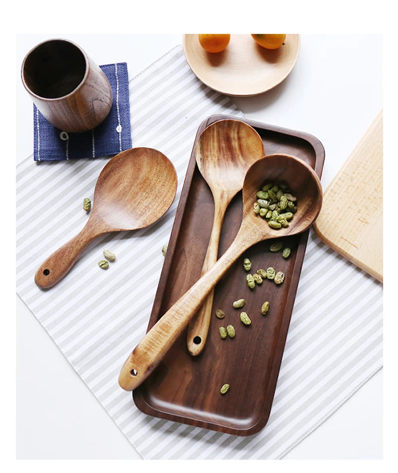 Teak Natural Wood Tableware Kitchen Tool Set