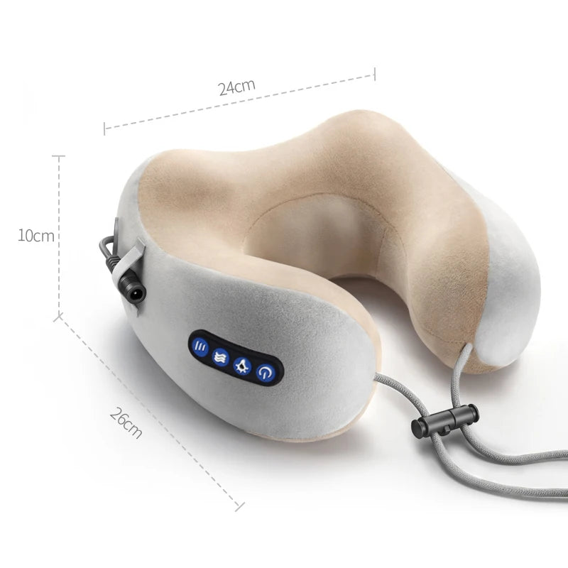 Portable Electric Neck Relaxing Massager U shaped Pillow for Home or Car