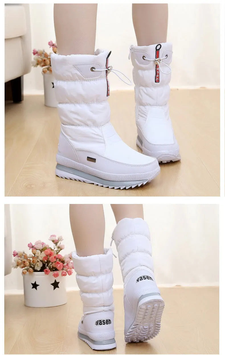 Women's Thick Plush Warm Waterproof Non-Slip Snow Boots