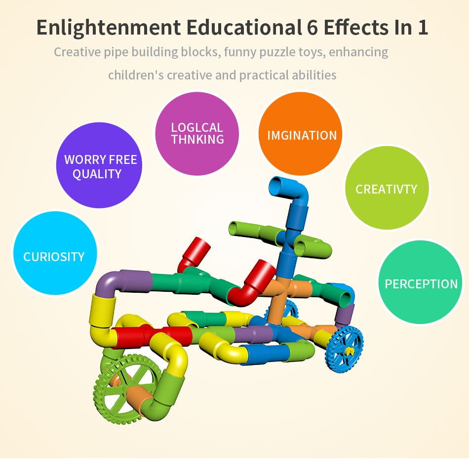 Educational Montessori Water Pipe Building Blocks