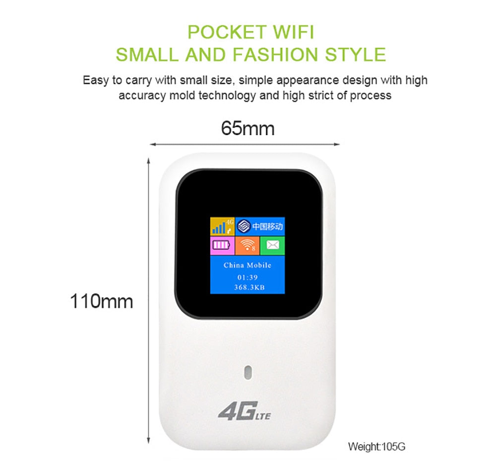 4G LTE Pocket Wifi Router Portable Car Mobile Wifi Hotspot