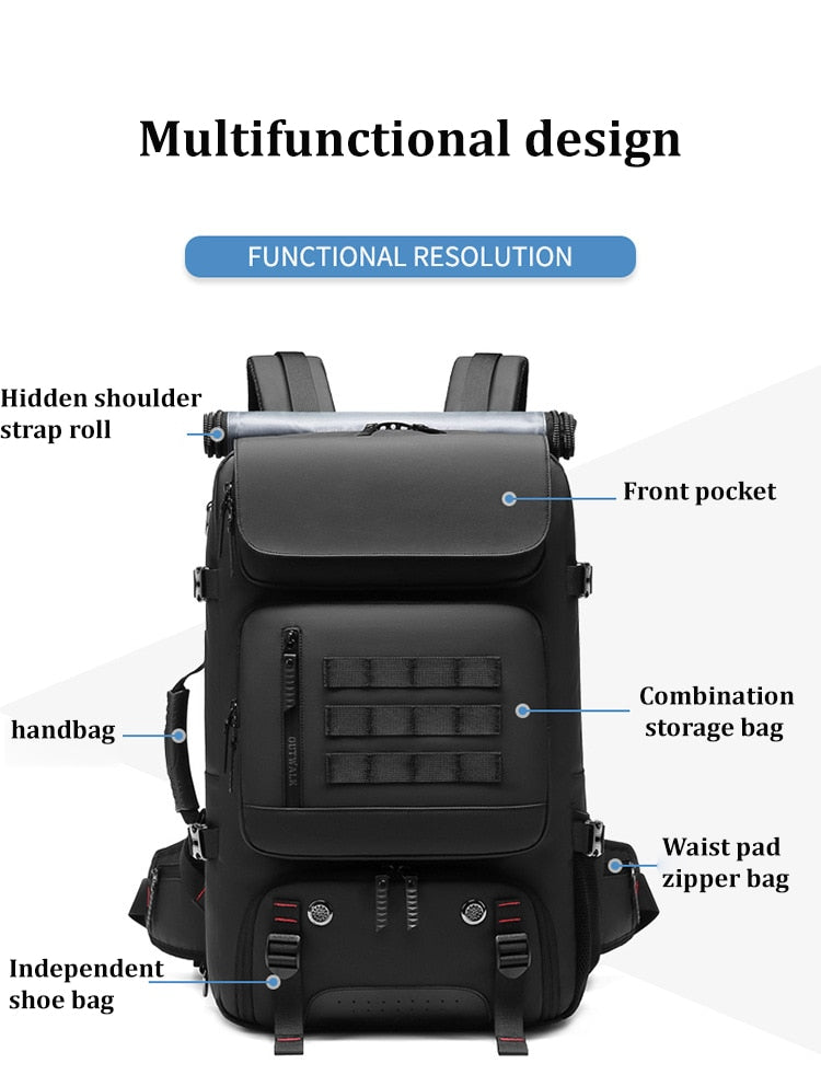 Travel backpack 60L outdoors backpack Mountaineering bag waterproof Laptop Backpack Business Backpack with Separate Shoe Bag - littleblackbears