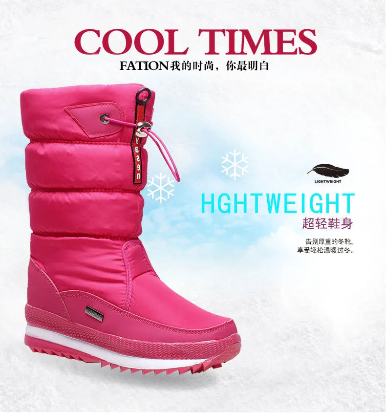 Women's Thick Plush Warm Waterproof Non-Slip Snow Boots