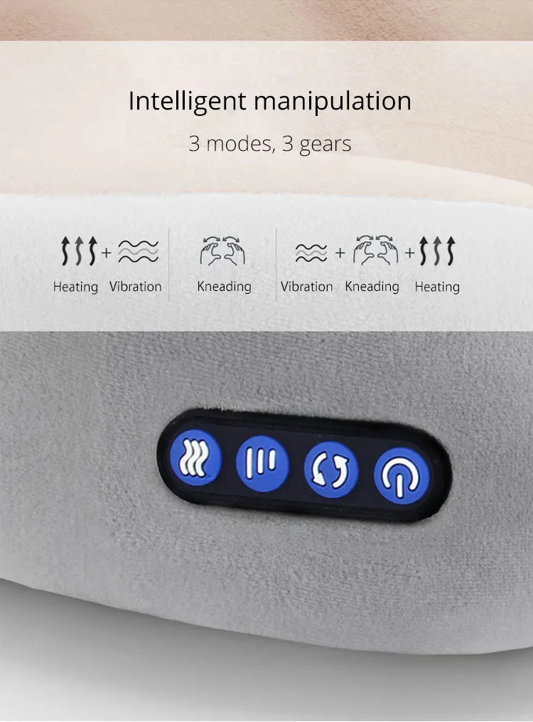 Portable Electric Neck Relaxing Massager U shaped Pillow for Home or Car