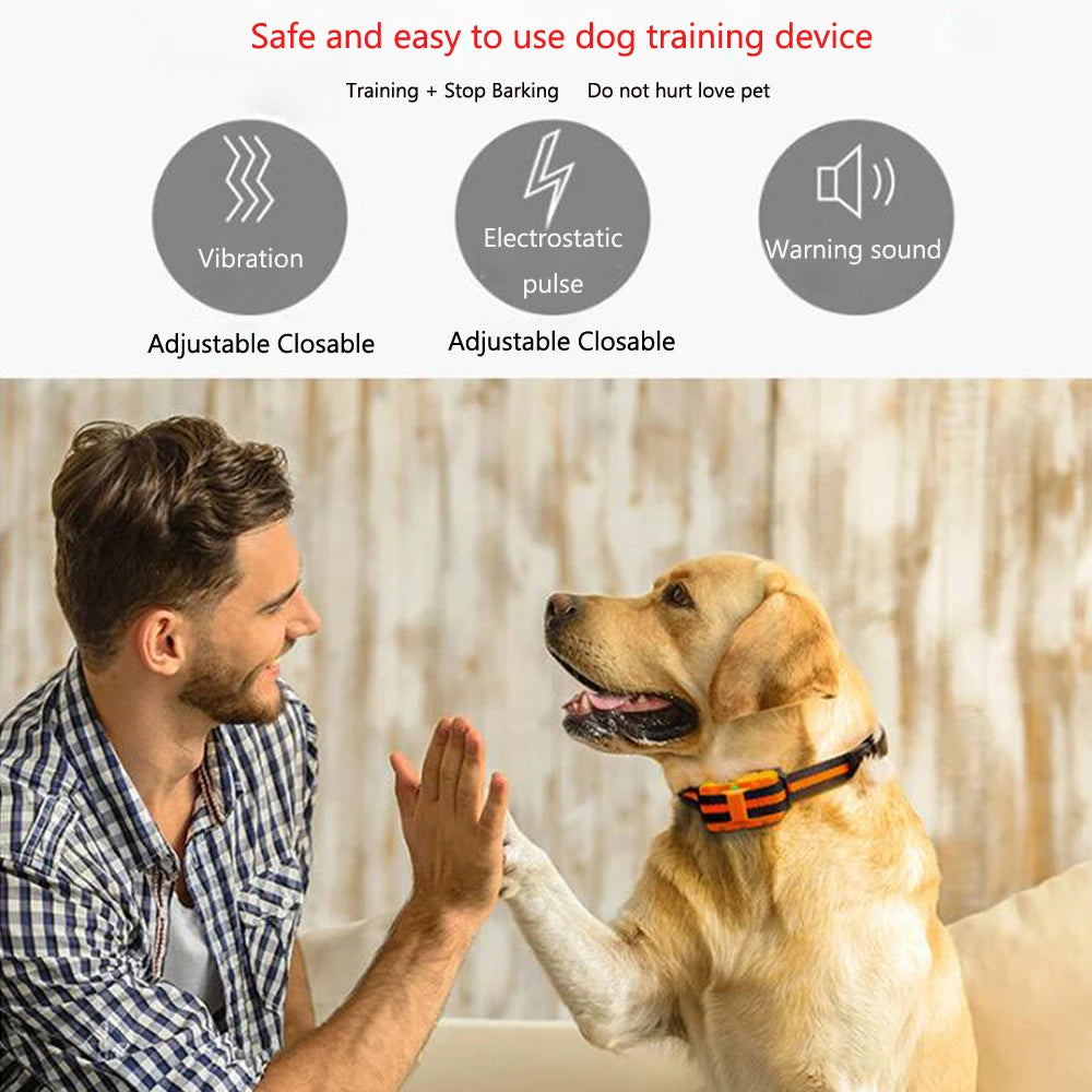 1PC Waterproof Dog Training Collar/Portable Remote Control Electric Bark Stopper Training with Beep Shock