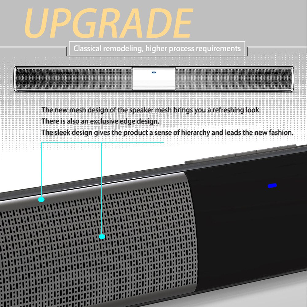 20W Wireless Bluetooth Soundbar Stereo Speakers