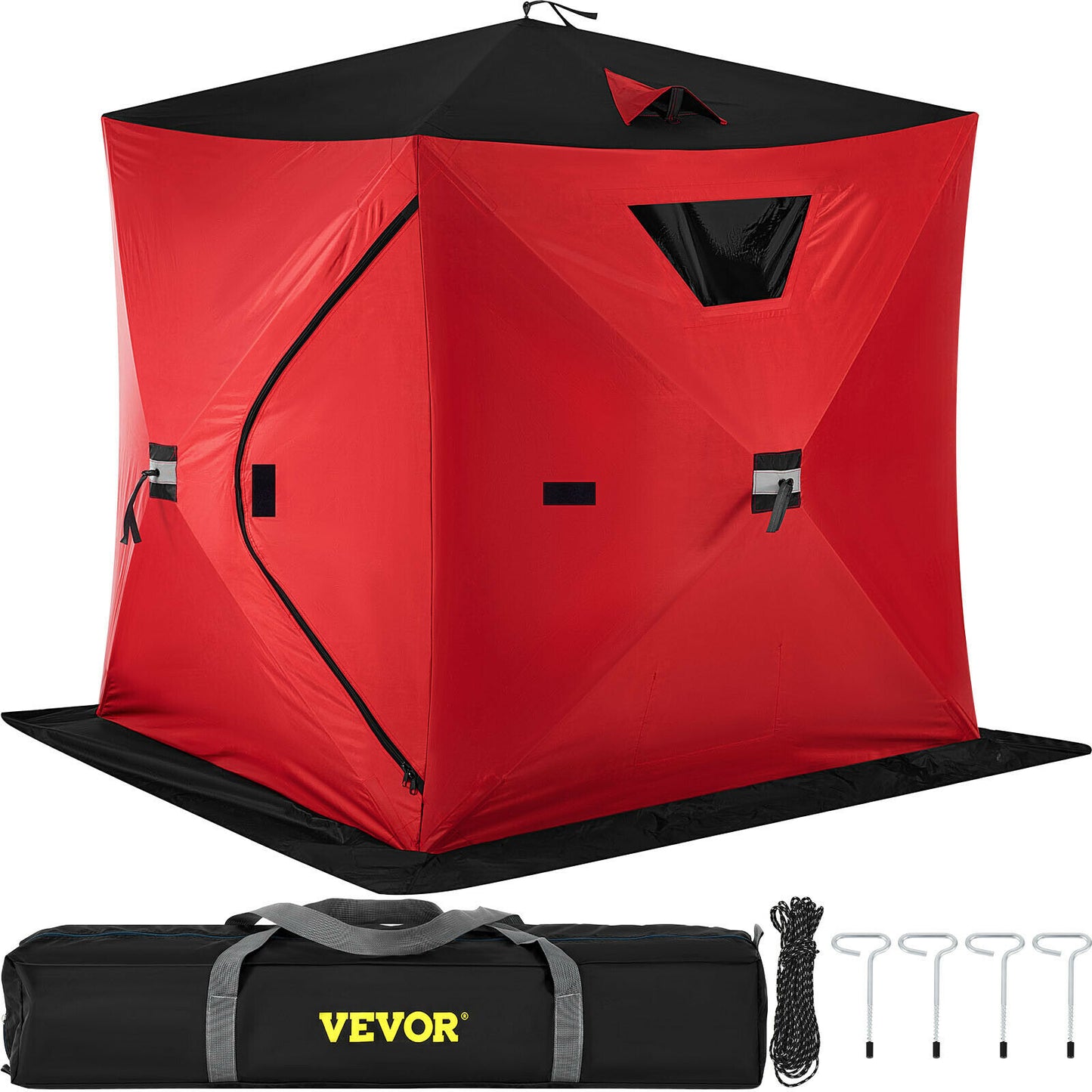 VEVOR Ice Fishing Tent Warm Awning Pop-Up 2-Person Oxford Fabric Waterproof Windproof Canopy for Winter Fishing Camping Hiking - littleblackbears