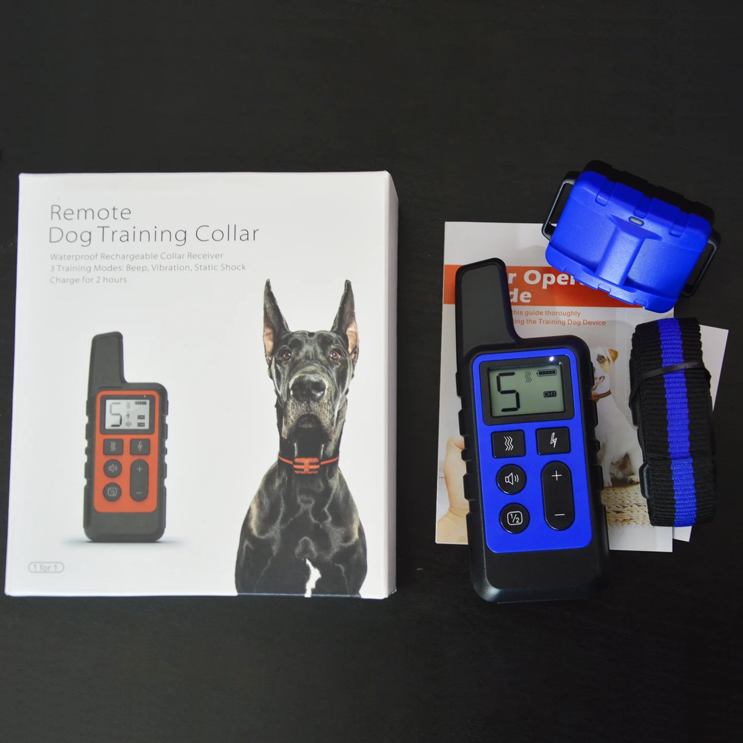 1PC Waterproof Dog Training Collar/Portable Remote Control Electric Bark Stopper Training with Beep Shock