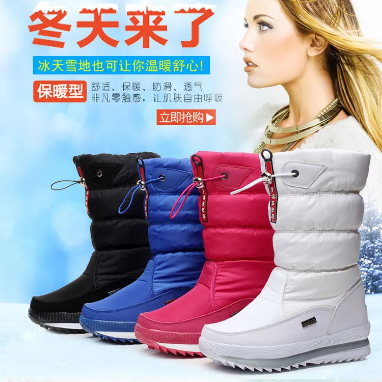 Women's Thick Plush Warm Waterproof Non-Slip Snow Boots