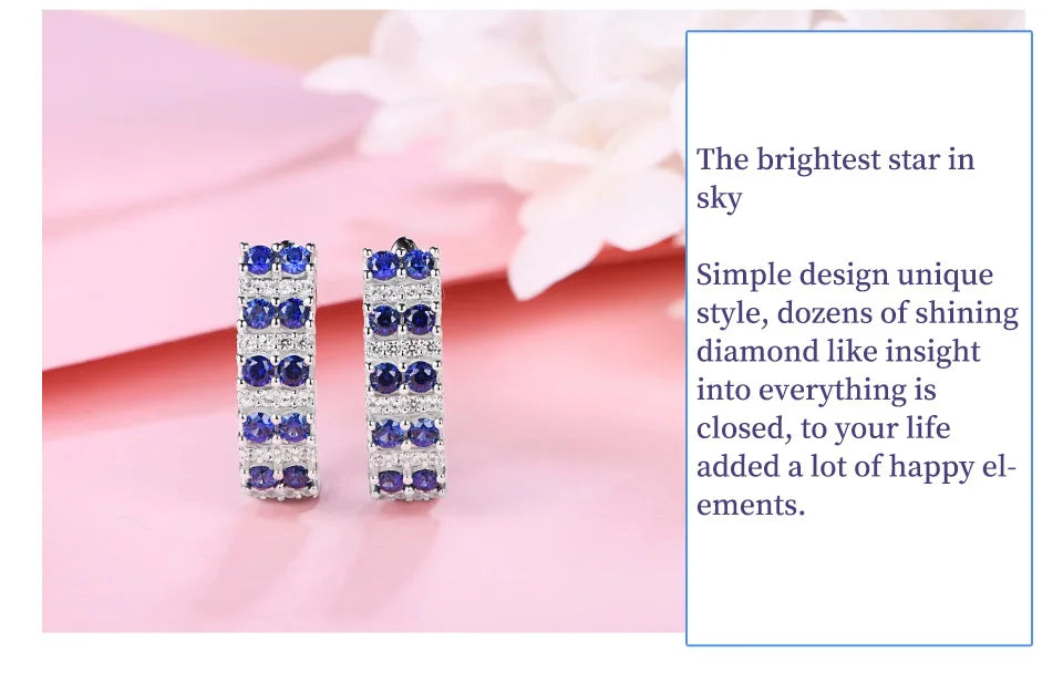 Sterling Silver Blue Sapphire Earrings