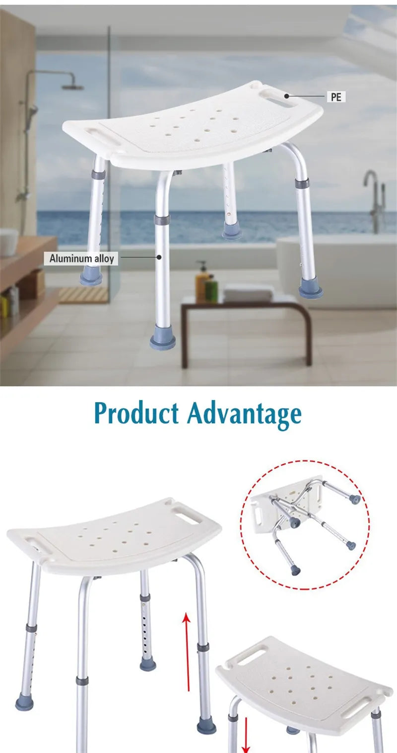 Non-Slip Adjustable Bathroom and Shower Chair