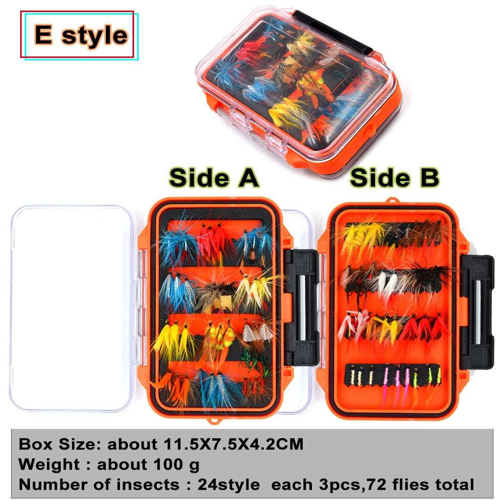 Portable Dry Wet Fly Fishing Box Set