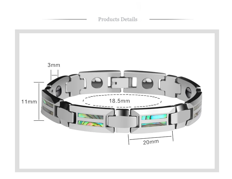 Men's Magnet Health Stones Tungsten Carbide Bracelet