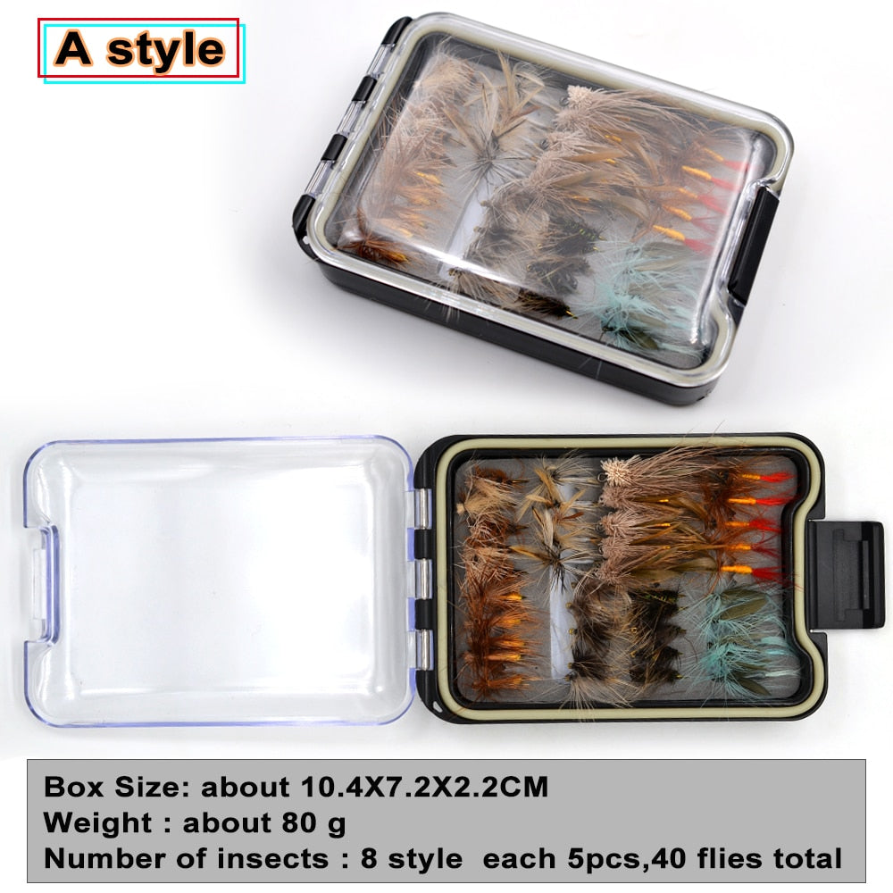 Portable Dry Wet Fly Fishing Box Set