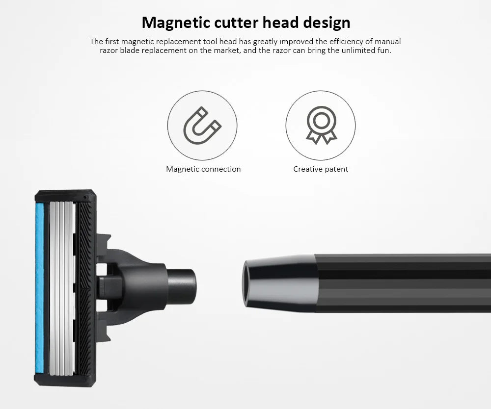 Xiaomi Home Manuel Magnetic Razor with Available Replacement Blades for Men or Women