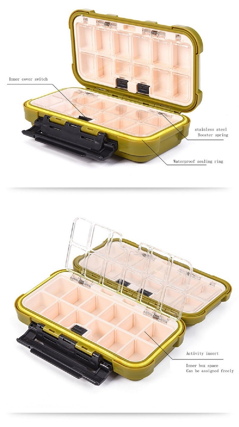 Waterproof Double Sided Fishing Tackle Box for Hooks Lures Accessories For Fishing