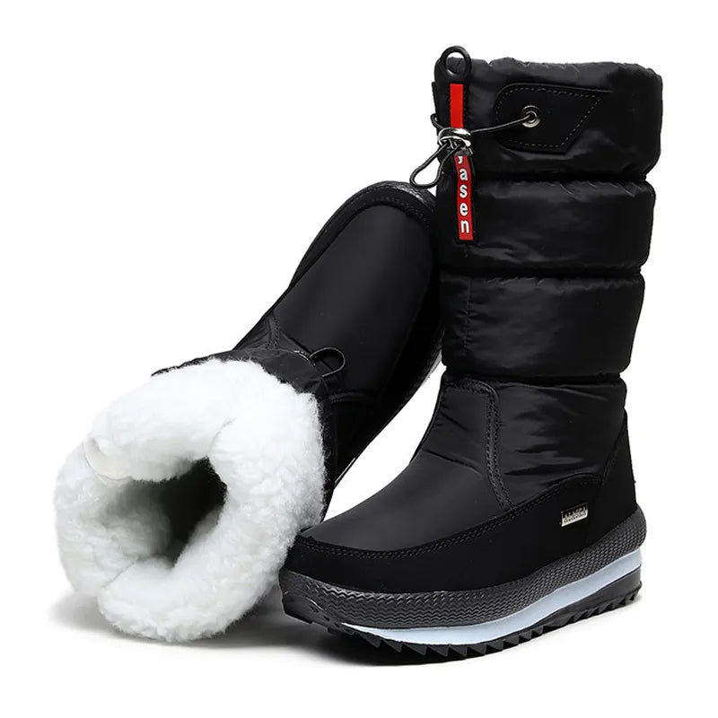 Women's Thick Plush Warm Waterproof Non-Slip Snow Boots