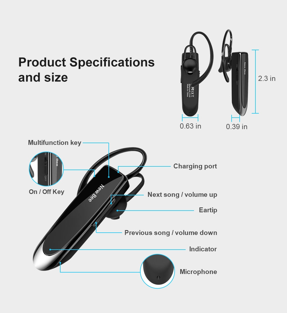 Bee Bluetooth Wireless Headset with Mic