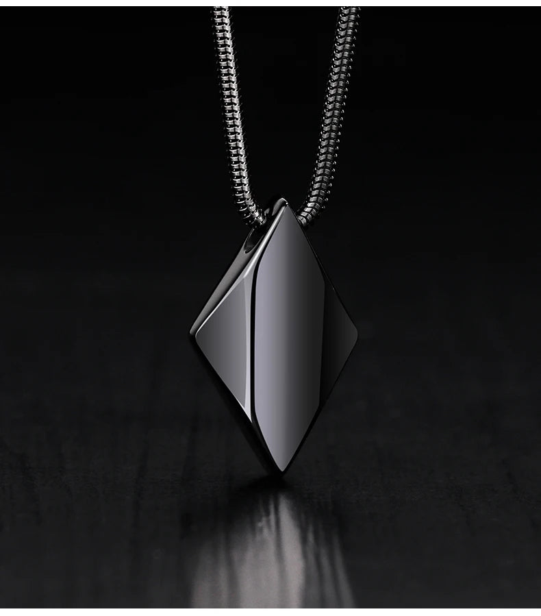 Polished Tungsten Carbide Pendant Necklace for Men with 45/50/55cm Chain