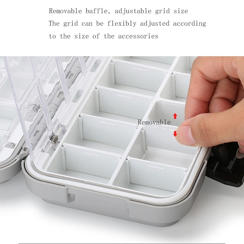 Waterproof Double Sided Fishing Tackle Box for Hooks Lures Accessories For Fishing