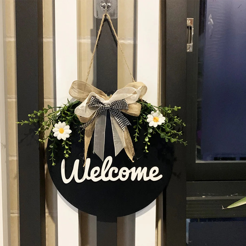 Welcome/Hello Hanging Decoration Wreath for Front Door