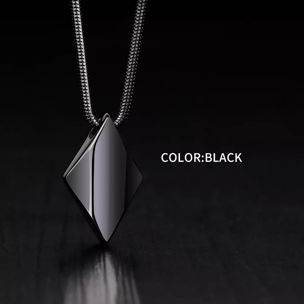 Polished Tungsten Carbide Pendant Necklace for Men with 45/50/55cm Chain