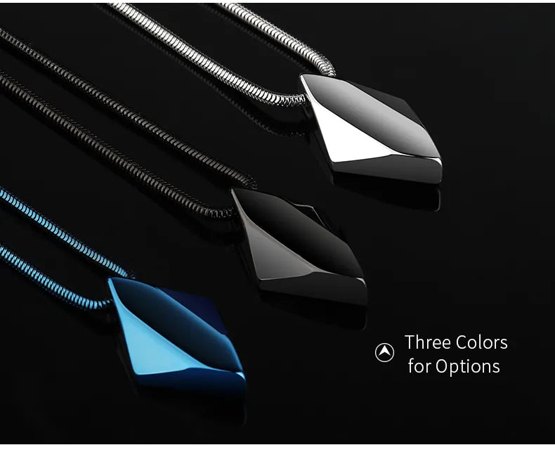 Polished Tungsten Carbide Pendant Necklace for Men with 45/50/55cm Chain