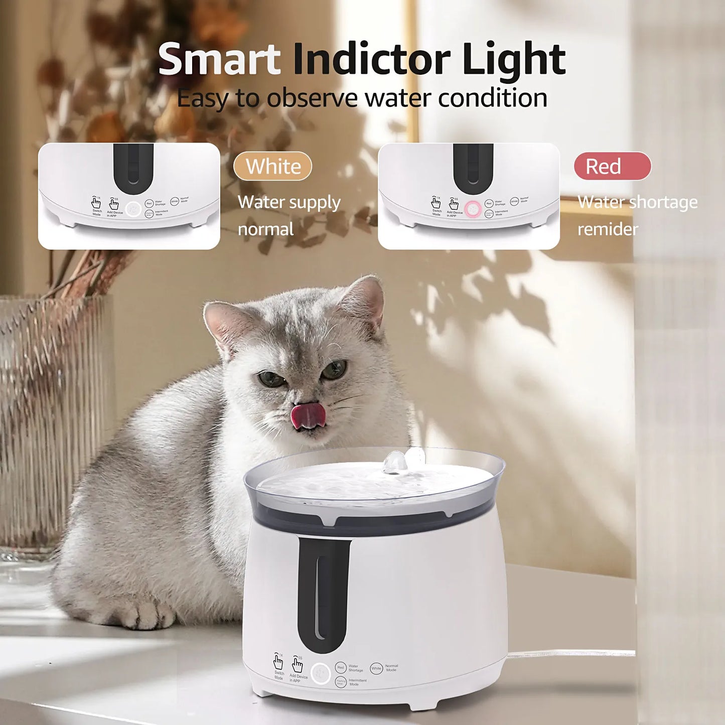 Cat or Dog Automatic Indoor Water Fountain with Wireless Pump