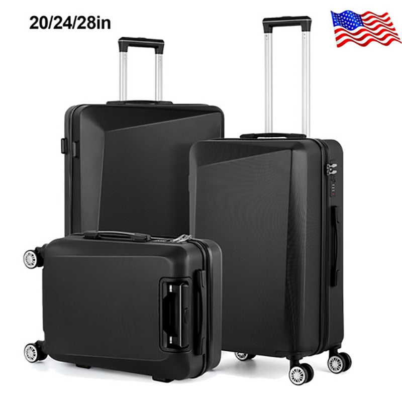 3-piece Set Black TSA Luggage