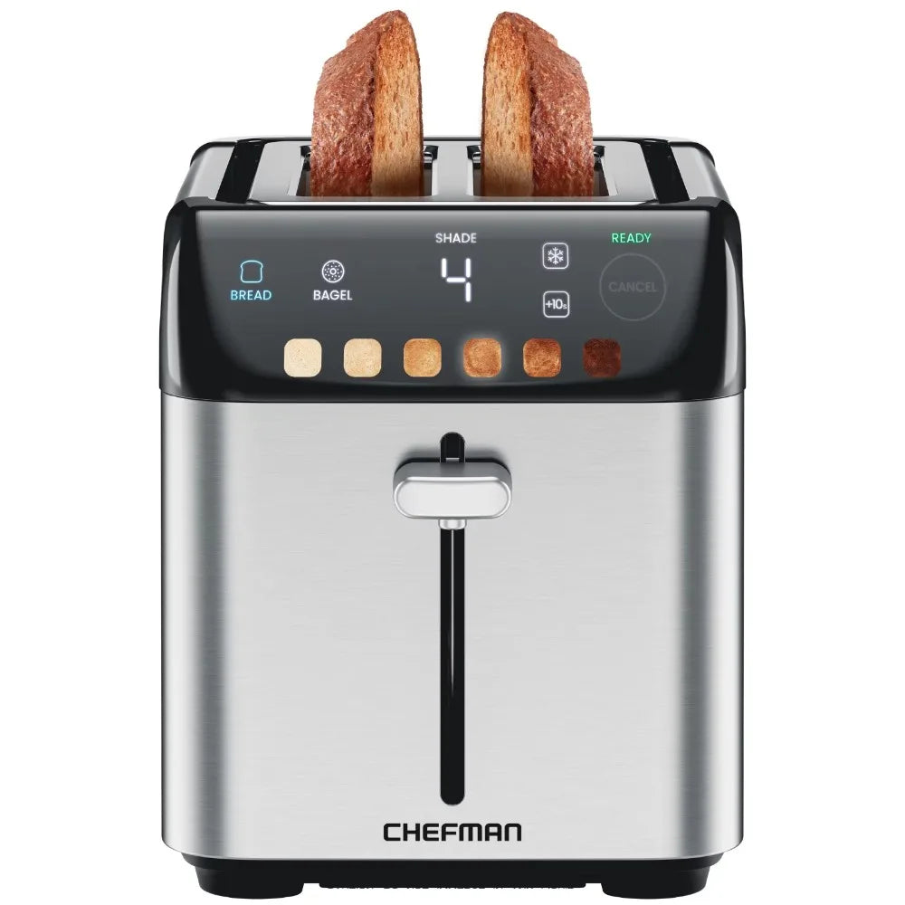 New  Smart Touch 2 Slice Digital Toaster, 6 Shade Settings, Stainless Steel, Removable Crumb Tray