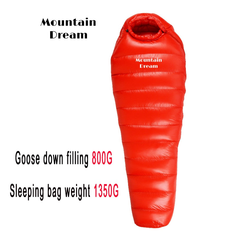 Adult Mummy White Goose Down Warm Sleeping Bag