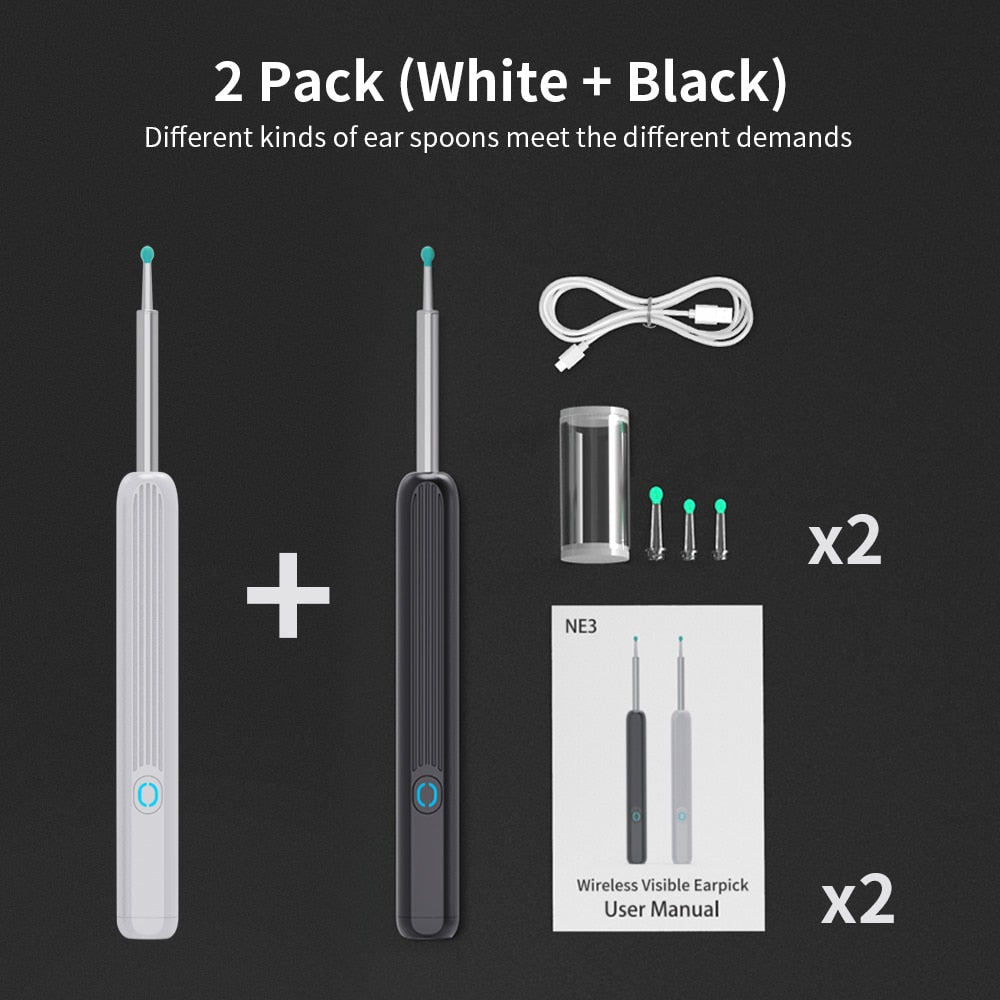 High Precision Ear Wax Removal Tool with Camera LED Light Wireless