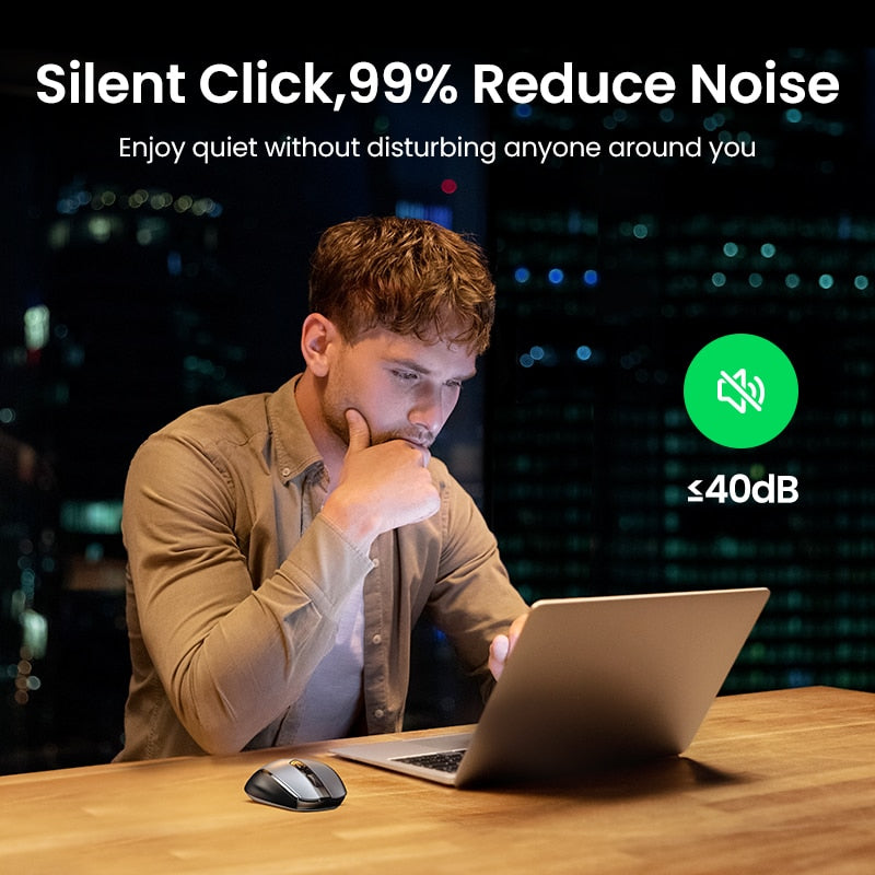 【Top Sale】UGREEN Mouse Wireless Ergonomic Mouse 4000 DPI Silent 6 Buttons For MacBook Tablet Laptop Mute Mice Quiet 2.4G Mouse - littleblackbears