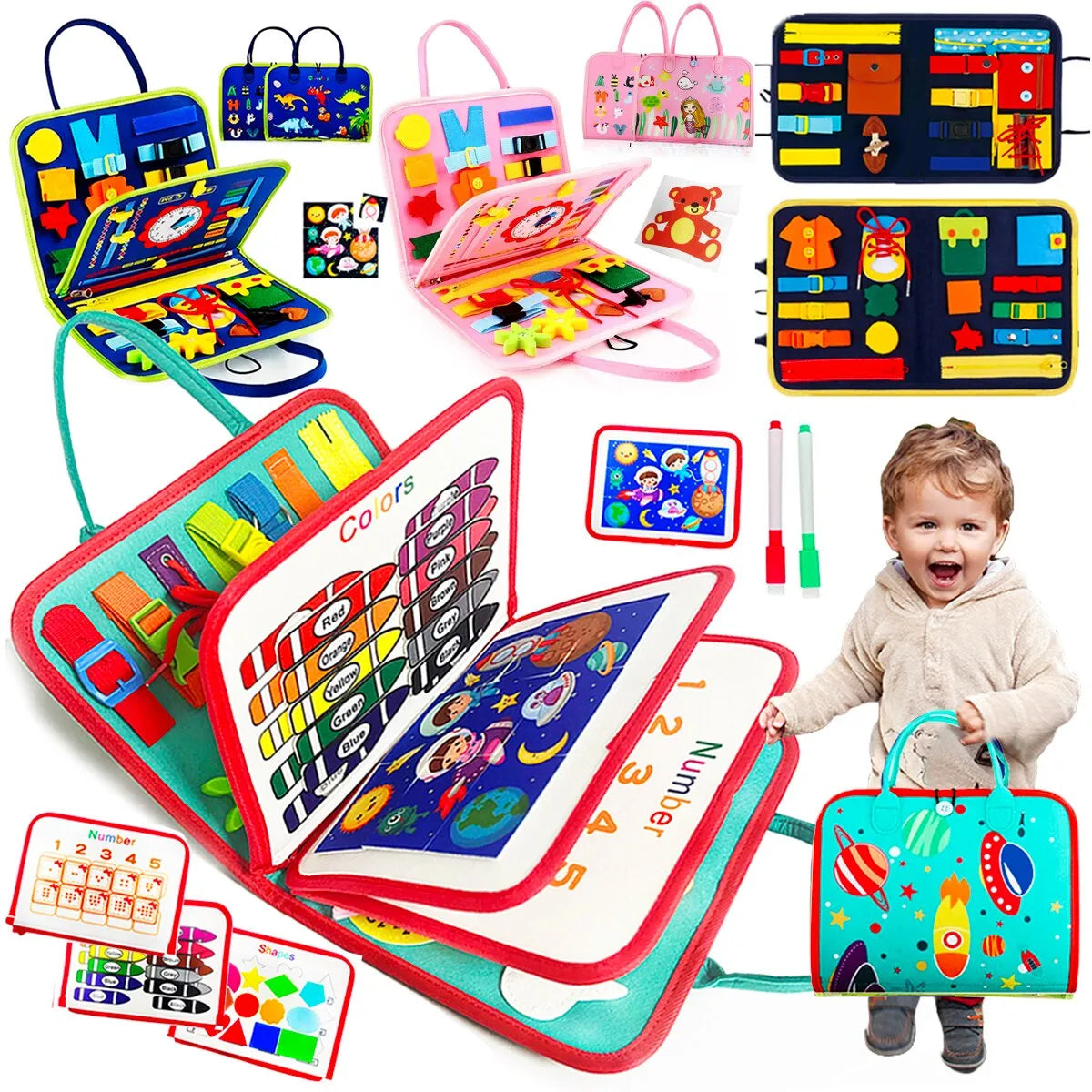 Busy Board Preschool Learning Montessori Sensory Toys for Toddlers