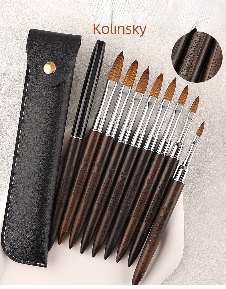 100% Kolinsky Acrylic Nail Brush with Sandalwood Handle