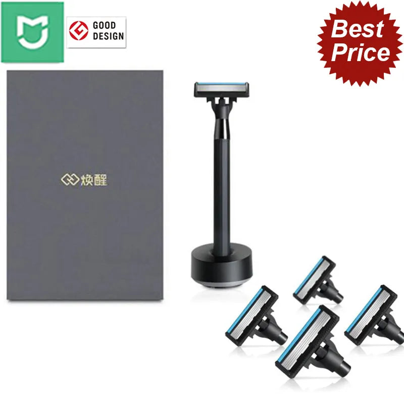 Xiaomi Home Manuel Magnetic Razor with Available Replacement Blades for Men or Women