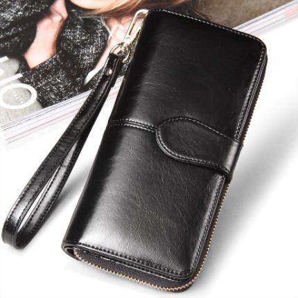 Hot selling women wallet korean American  style oil wax wallets 

 card package mobile phone women clutch - littleblackbears