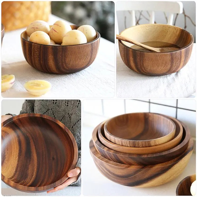 Natural Wooden Fruit or Salad Bowl