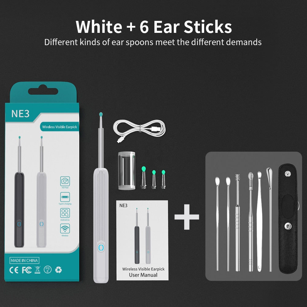 High Precision Ear Wax Removal Tool with Camera LED Light Wireless