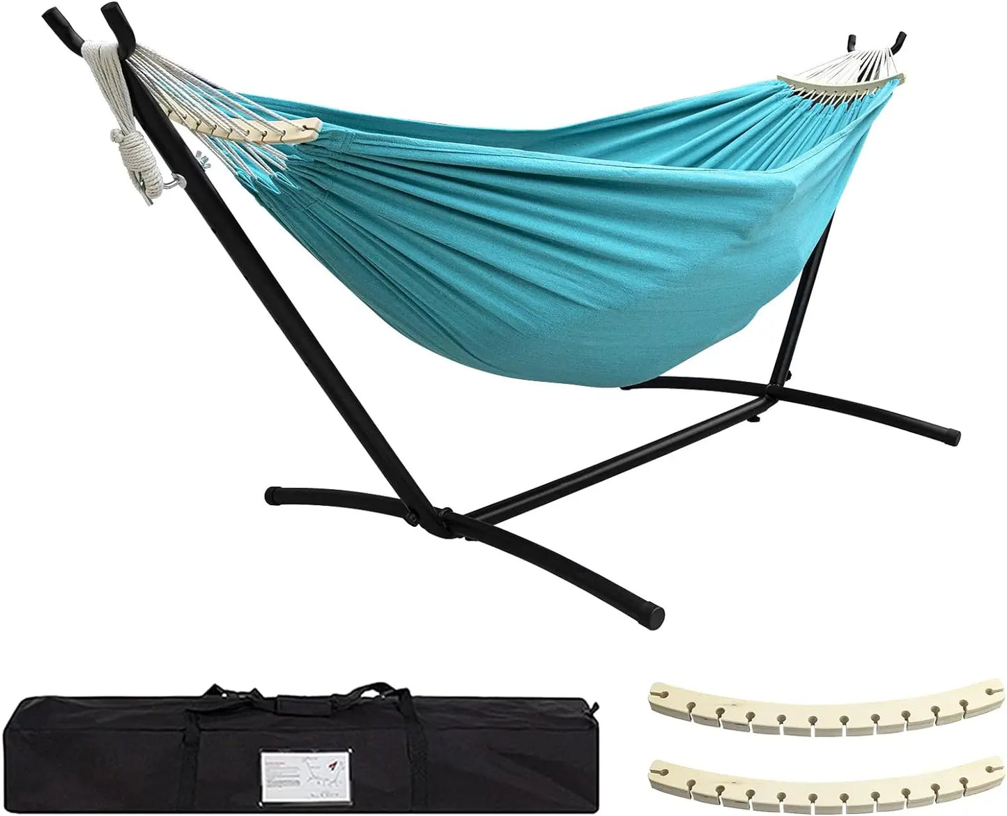 Double Hammock with Stand 450lb Capacity Stand & Premium Carrying Bag