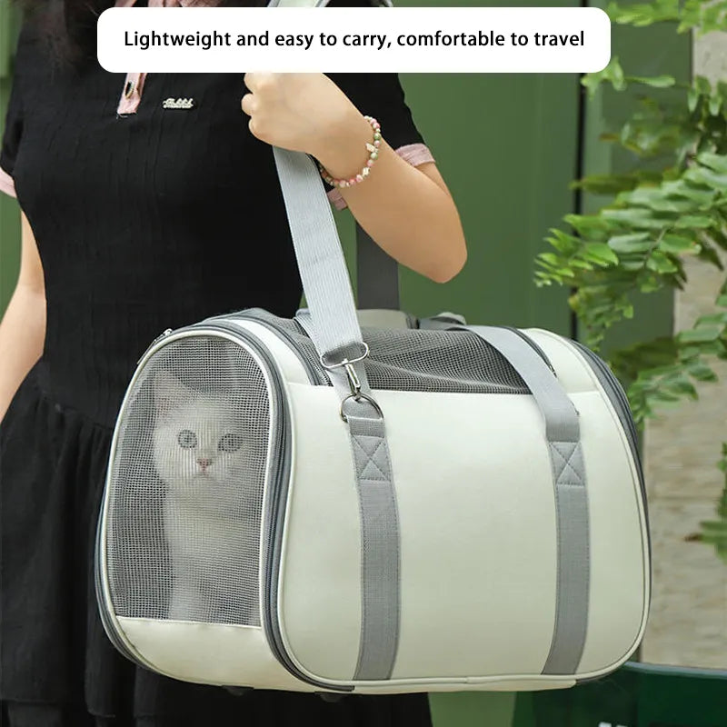 Large Capacity Pet Travel Handbag Two Sided Breathable Circulation